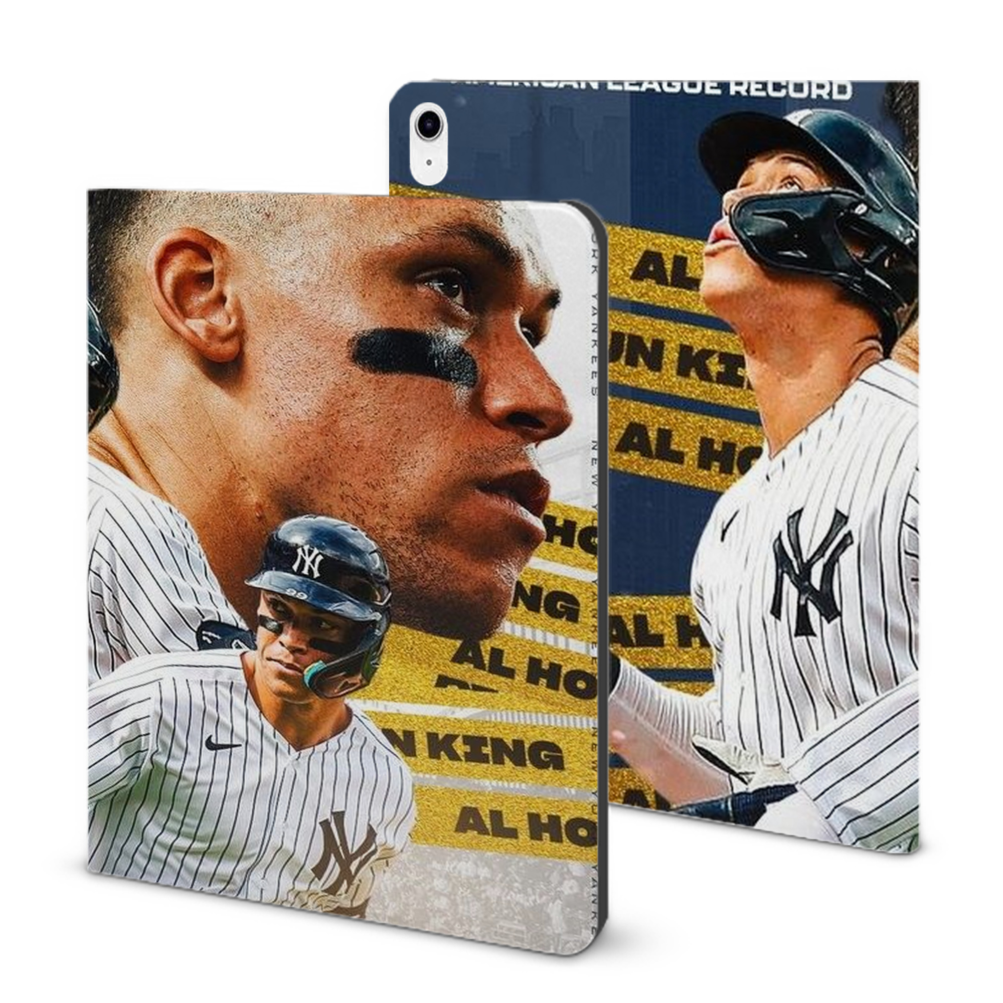 Aaron Judge  62 Home Runs AL Record IPad Case Without Pencil Slot – Book-Style Cover With PU Leather & TPU – Slim, Durable, Scratch-Resistant, Full Protection & Easy Access
